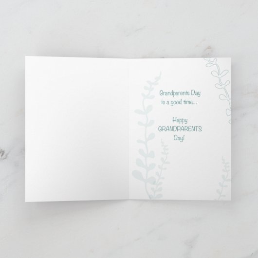 Voor grootvader, grootouders Dag Groene Hand Kaart (Binnen)