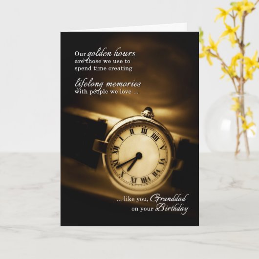 voor grootvader Timeless Sentimental Birthday Kaart (Gele Bloem)
