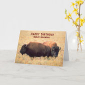 Voor Grote Opa Birthday met een paar van Bison Kaart (Gele Bloem)