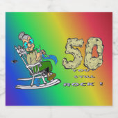 Voor HAAR 50e Jubileum Regenboog Mousserende Wijn  Sparkling Wijnetiket (Enkel label)