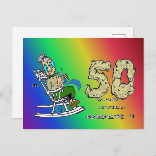 Voor haar 50e verjaardag Regenboog Ansichtkaart Briefkaart (Voorkant / Achterkant)