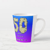 Voor haar 50ste Jubileum Blauwe Paarse Latte Mok (Rechts)