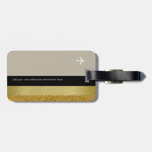 Voor haar een Chic Travel Bagagelabel met Monogram (Achterkant horizontaal)