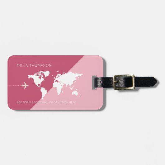 Voor haar een elegante, moderne & geometrische Tra Bagagelabel (Voorkant horizontaal)