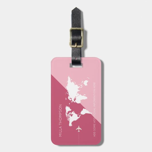 Voor haar een elegante, moderne & geometrische Tra Bagagelabel (Voorkant verticaal)