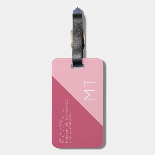 Voor haar een elegante, moderne & geometrische Tra Bagagelabel (Achterkant verticaal)