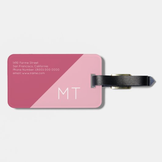 Voor haar een elegante, moderne & geometrische Tra Bagagelabel (Achterkant horizontaal)