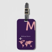 voor haar , een leuk monogram / paarse reis bagagelabel (Voorkant (verticaal))