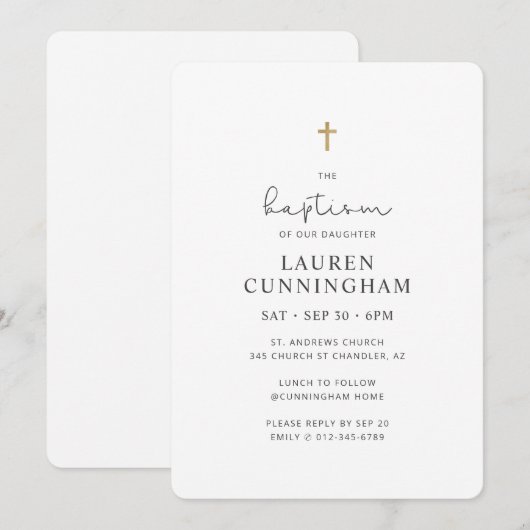 Voor haar eenvoudige moderne elegante cross-bap kaart (Voorkant / Achterkant)