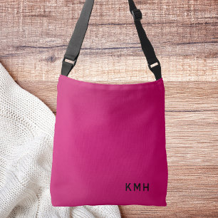 Voor haar eenvoudige moderne helderroze chic crossbody tas