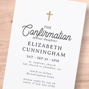 Voor haar eenvoudige moderne legante kruisbevestig kaart