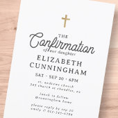 Voor haar eenvoudige moderne legante kruisbevestig kaart