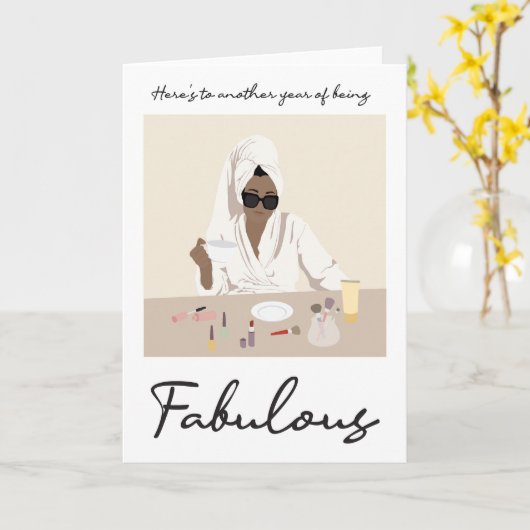 Voor haar Fabulous Birthday Kaart (Gele Bloem)