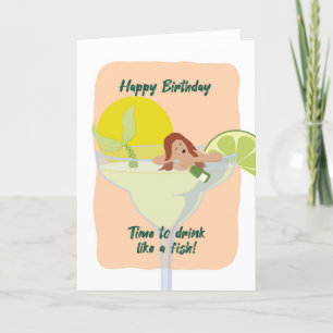 Voor haar Funny Drunken mermaid Birthday Kaart