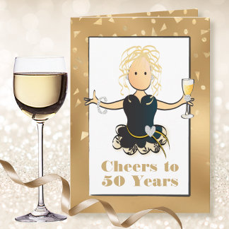 Voor haar Funny Sassy Glamoureus 50th Birthday Kaa Kaart