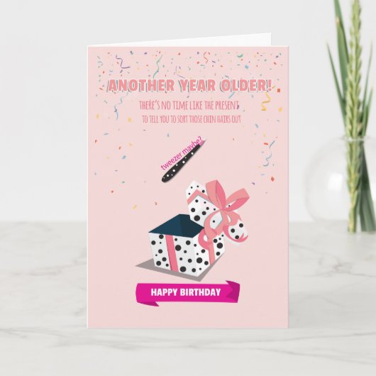 Voor haar Funny Tweezer Birthday Kaart (Voorkant)