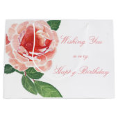 Voor haar gelukkige verjaardag Pink Rose Groot Cadeauzakje (Voorkant)