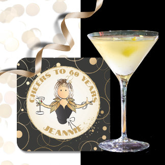 Voor Haar Gouden Zwart Proost aan 60 Fabulous Verj Kartonnen Onderzetters
