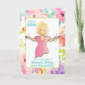 Voor haar grappige 60e verjaardag Sassy Kleurrijke Kaart (Voorkant)