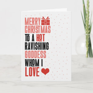 Voor Haar Heete Betoverende Godin Romantische Kers Feestdagen Kaart