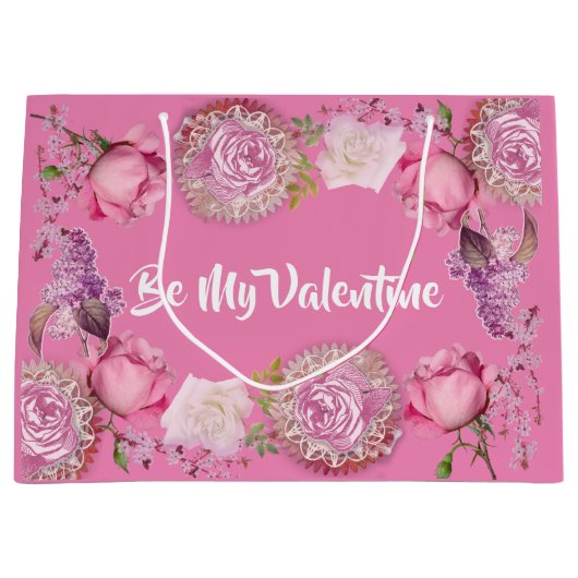 Voor haar mijn Valentijn Romantic roze Lila Groot Cadeauzakje (Voorkant)