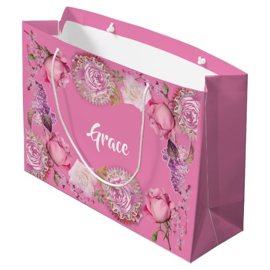 Voor haar mijn Valentijn Romantic roze Lila Groot Cadeauzakje (Achterkant Gekanteld)