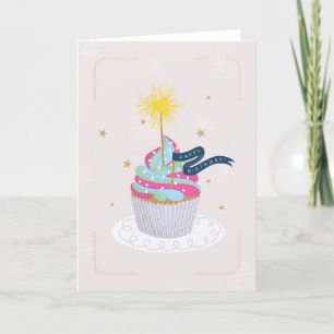 Voor haar moderne Cupcake Birthday Kaart