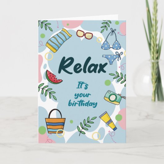 Voor haar moderne Relax Birthday Kaart (Voorkant)