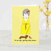 Voor haar oude Baby-boomer Funny Sarcastic Birthda Kaart (Gele Bloem)