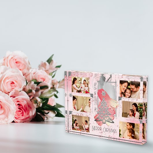 Voor haar roze kerst foto geheugen aandenken