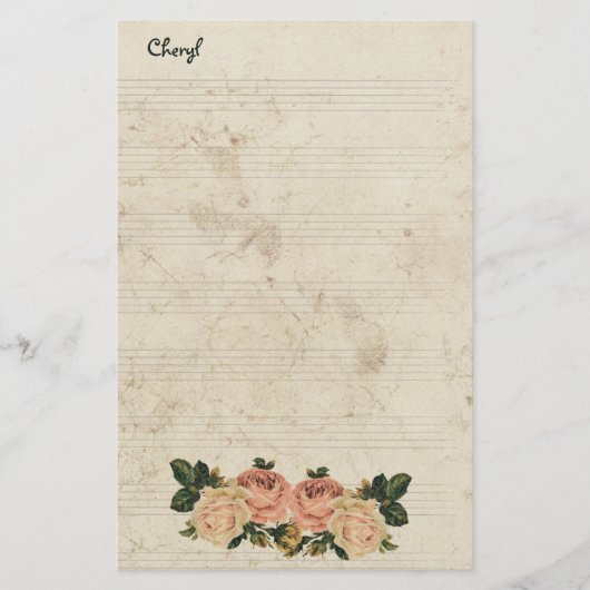 Voor haar rustieke bloemen briefpapier (Voorkant)