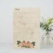 Voor haar rustieke bloemen briefpapier (Staand voorkant)