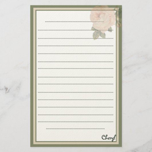 Voor haar rustieke bloemen briefpapier (Voorkant)