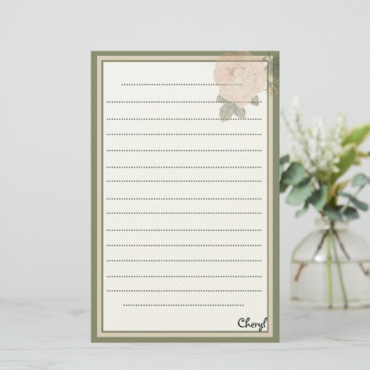 Voor haar rustieke bloemen briefpapier (Staand voorkant)