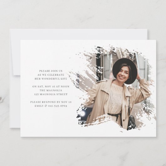 Voor haar viering van het leven Moderne Eenvoudige Kaart (Achterkant)