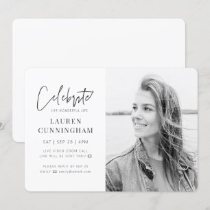 Voor haar virtuele viering van Life Modern Foto Kaart