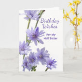 Voor halfzuster Birthday Paarse Chicory Flowers Kaart (Gele Bloem)