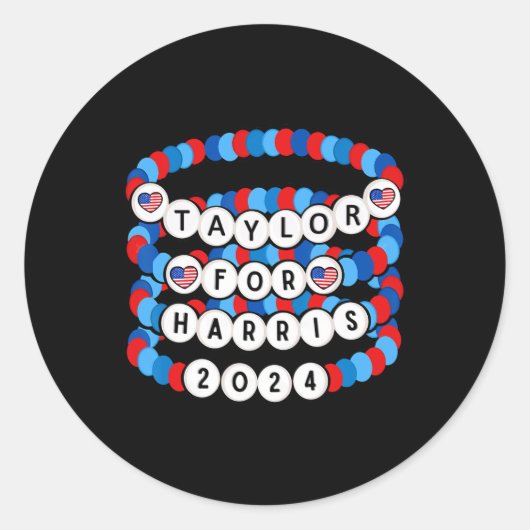 Voor Harris 2024 Bedel Armband Ondersteuning Kamal Ronde Sticker (Voorkant)