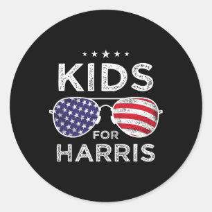 Voor Harris 2024 Kinder Peuters Liefde Kamala-Harr Ronde Sticker