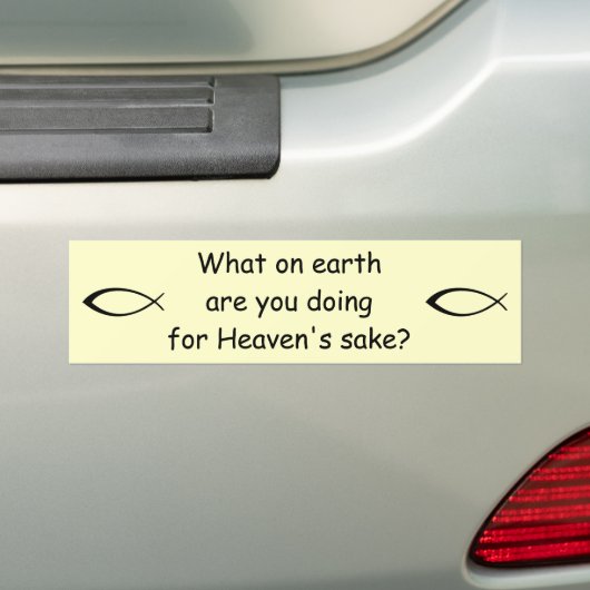 Voor Heaven's Sake Bumpersticker (Op auto)