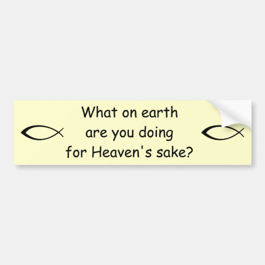 Voor Heaven's Sake Bumpersticker (Voorkant)