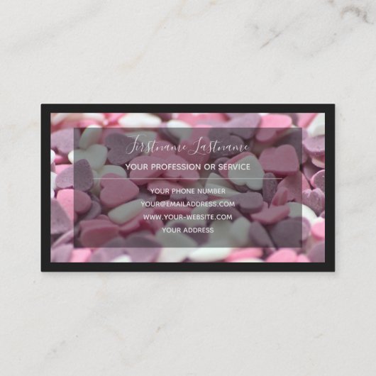 Voor heerlijk snoepgoed, bakkerij en banketbakkeri visitekaartje (Achterkant)