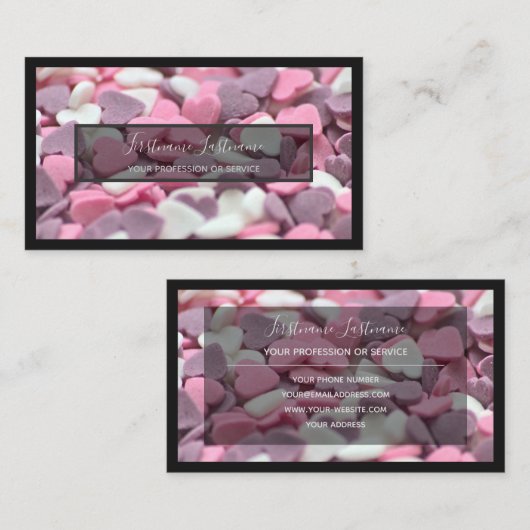 Voor heerlijk snoepgoed, bakkerij en banketbakkeri visitekaartje (Voorkant / Achterkant)