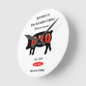 Voor hem Achterwerf Grilling BBQ Wall Clock Ronde Klok (Hoek)