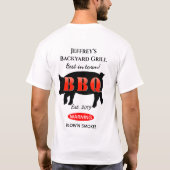 Voor hem Backyard Grilling BBQ Mannen T-Shirt TShi (Achterkant)