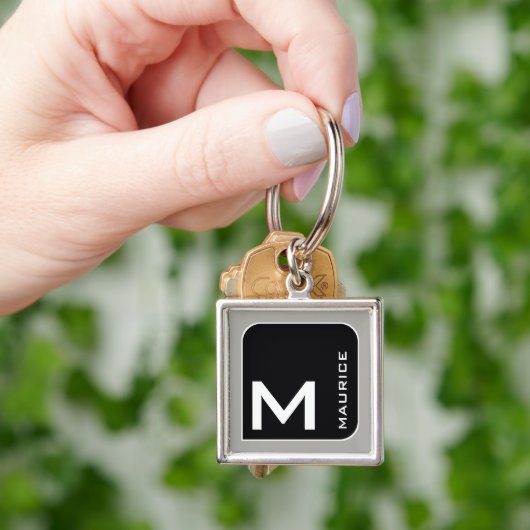 Voor hem een modern BLK. logo monogram Sleutelhanger (Hand)