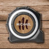 voor hem een rustiek hout monogram rolmaat