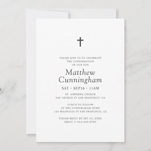 Voor hem eenvoudige zwarte kruis minimalistische b kaart (Voorkant)