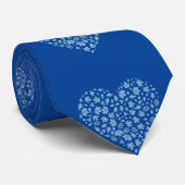 Voor hem Elegant Dark Blue Sweeping Heart Valentij Stropdas (Opgerold)