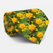 Voor hem Elegant Floral Yellow Flowers Greenery Stropdas (Opgerold)